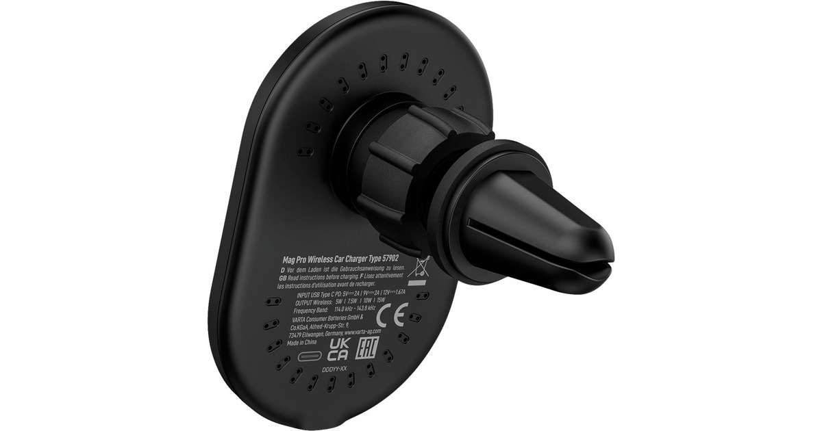 Varta Mag Pro Wireless Car Charger, Ladegerät(schwarz)