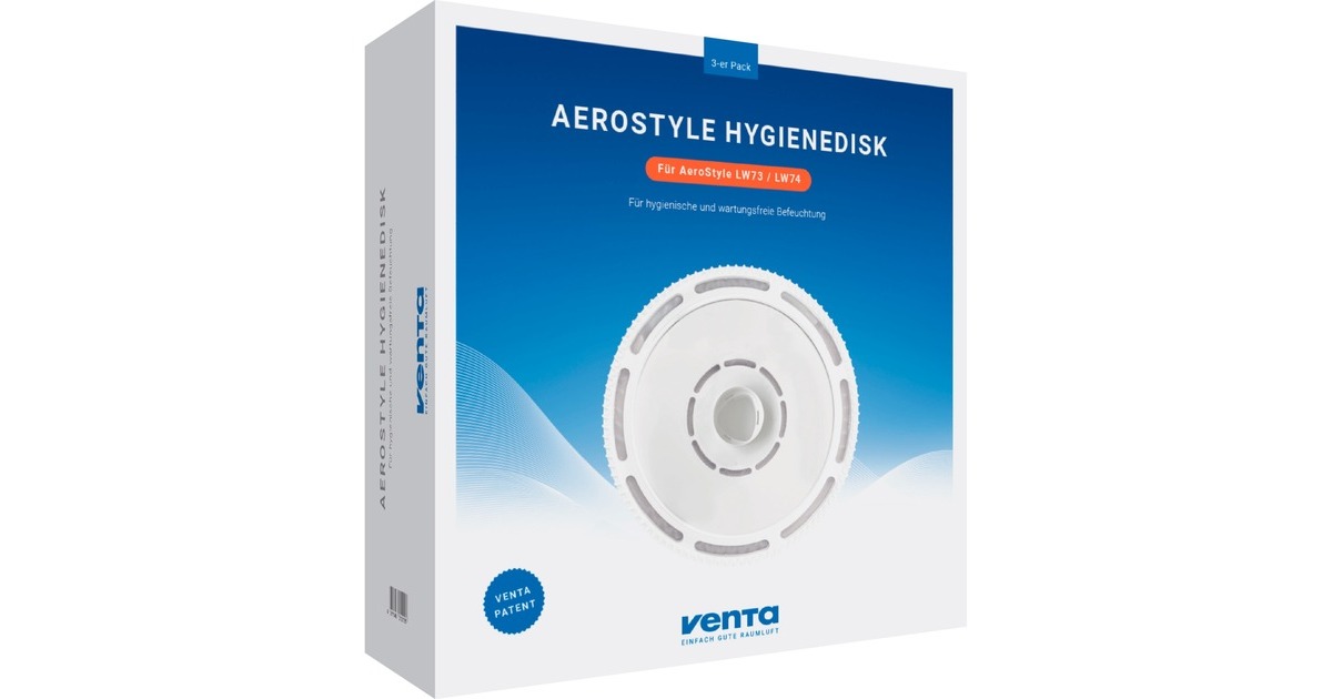 Venta Hygienedisk AeroSytle, 3er, Entkalker(weiß, 3 Stück, für Luftbefeuchter AeroSytle LW73 / 74)