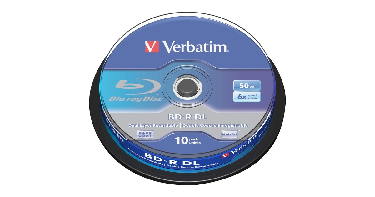 Verbatim BD-R 50 GB, Blu-ray-Rohlinge(6fach, 10 Stück, Retail)