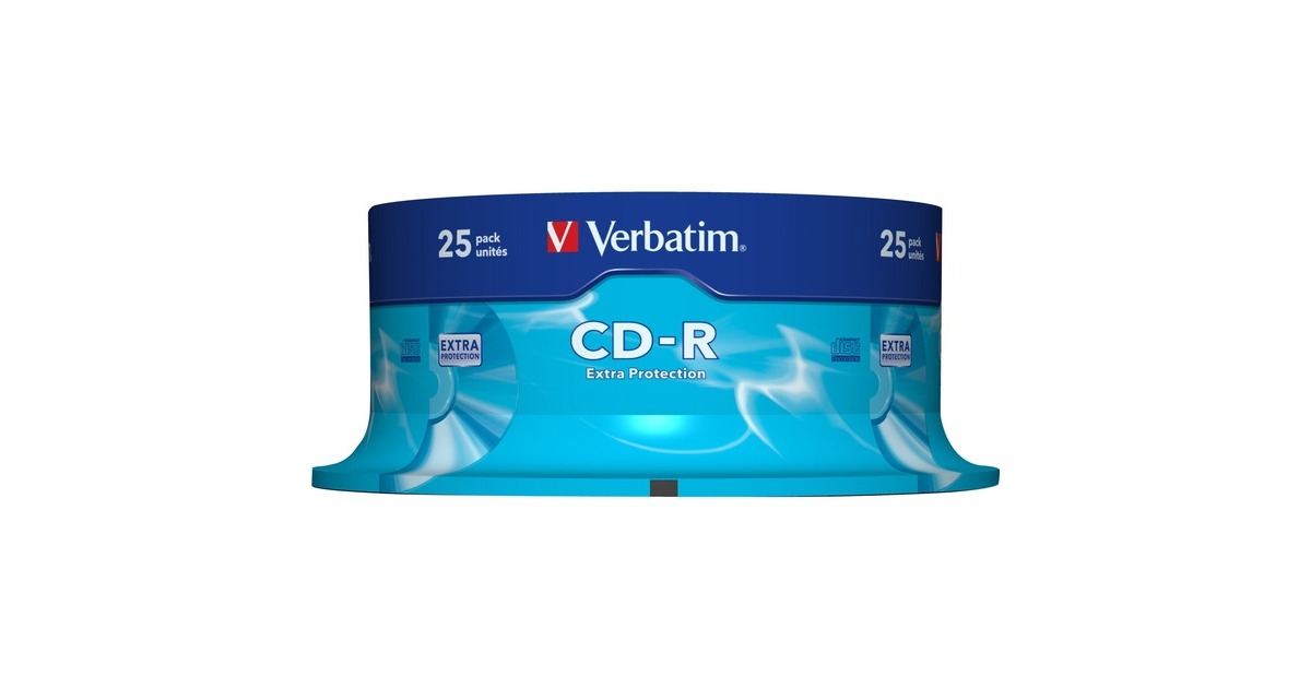 Verbatim CD-R 700 MB, CD-Rohlinge(52fach, 25 Stück, Extra Protection)