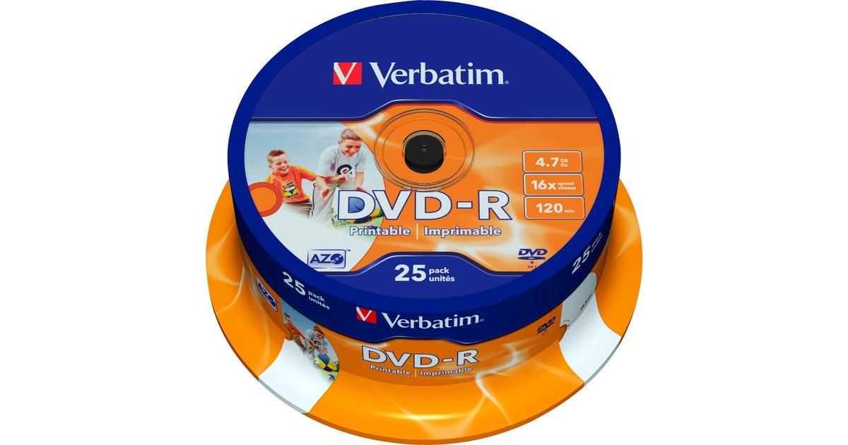 Verbatim DVD-R 4,7 GB, DVD-Rohlinge(16fach, 25 Stück)