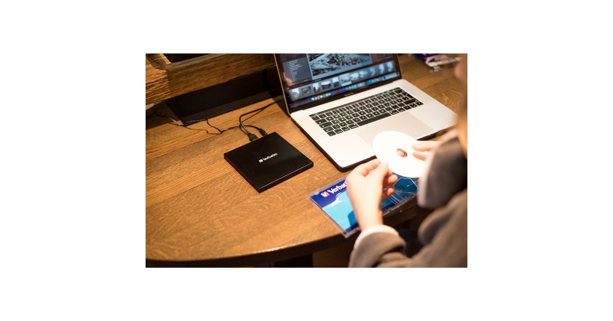 Verbatim External Slimline-Blu-ray-Writer, externer Blu-ray-Brenner(schwarz, USB 3.1 Gen 1 (Typ-C))