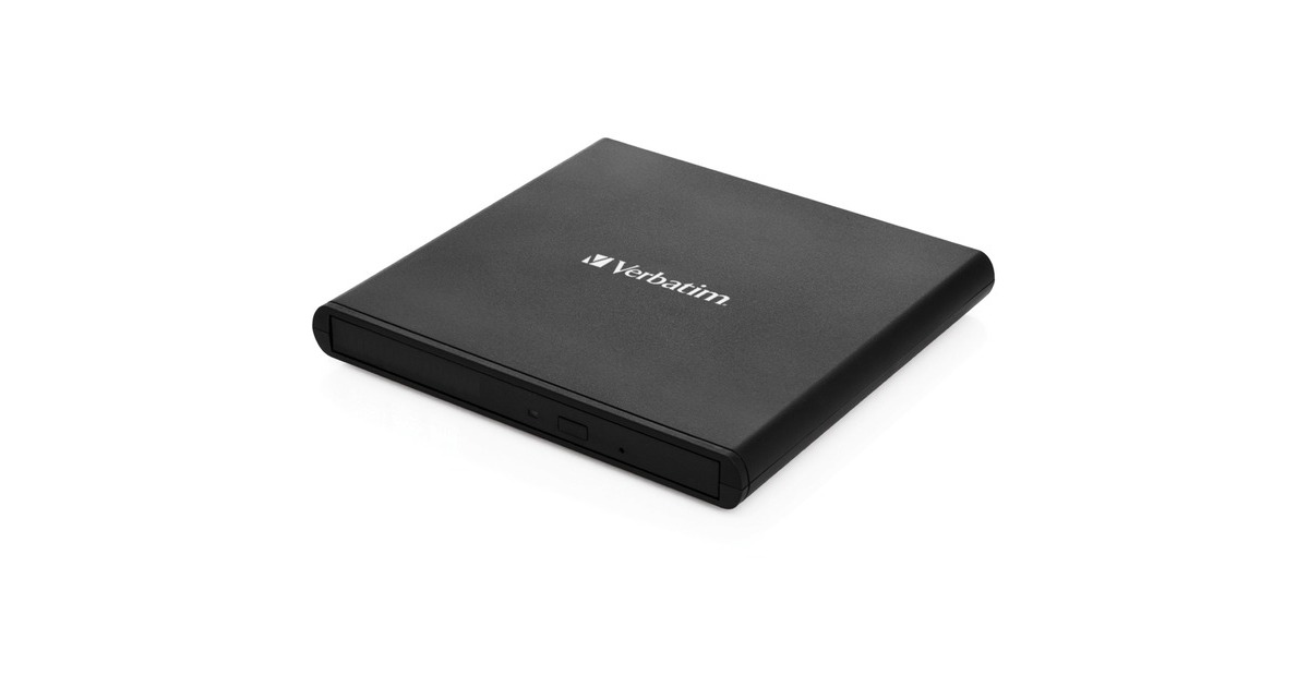 Verbatim Externer Slimline CD-DVD-Brenner, externer DVD-Brenner(schwarz, USB-A 2.0)