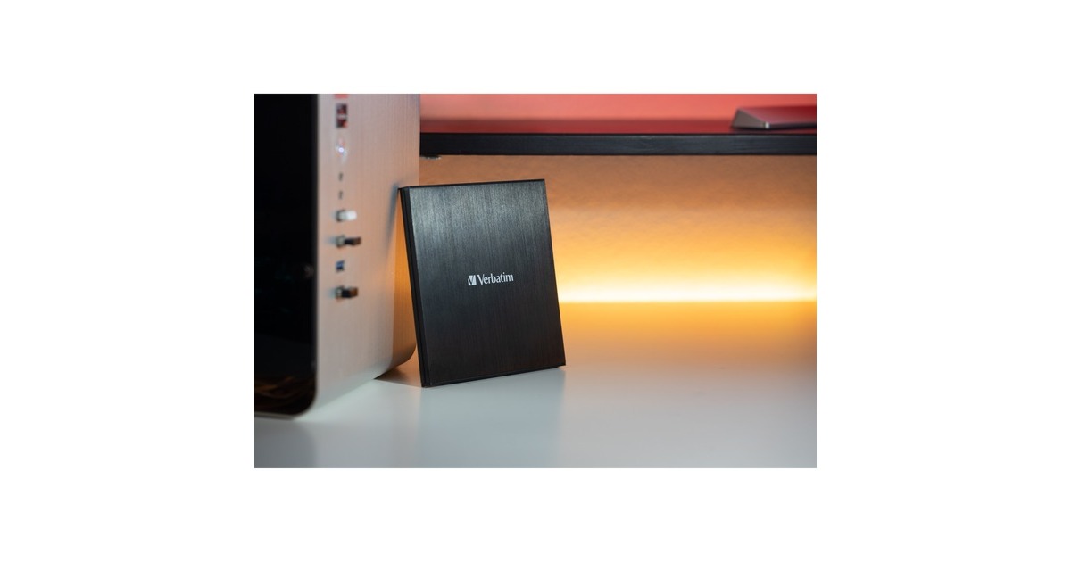 Verbatim Externer Slimline CD-DVD-Brenner, externer DVD-Brenner(USB-C 3.2 Gen 1 (5 Gbit/s))
