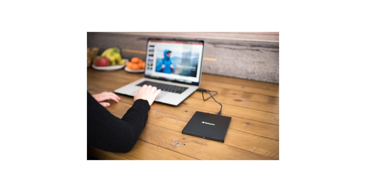 Verbatim Externer Slimline CD-DVD-Brenner, externer DVD-Brenner(USB-C 3.2 Gen 1 (5 Gbit/s))
