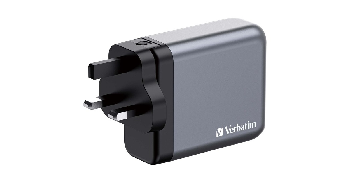 Verbatim GaN-Ladegerät 140W, 1x USB-A , 3x USB-C(grau, PD 3.1, PD 3.0, QC 3.0)