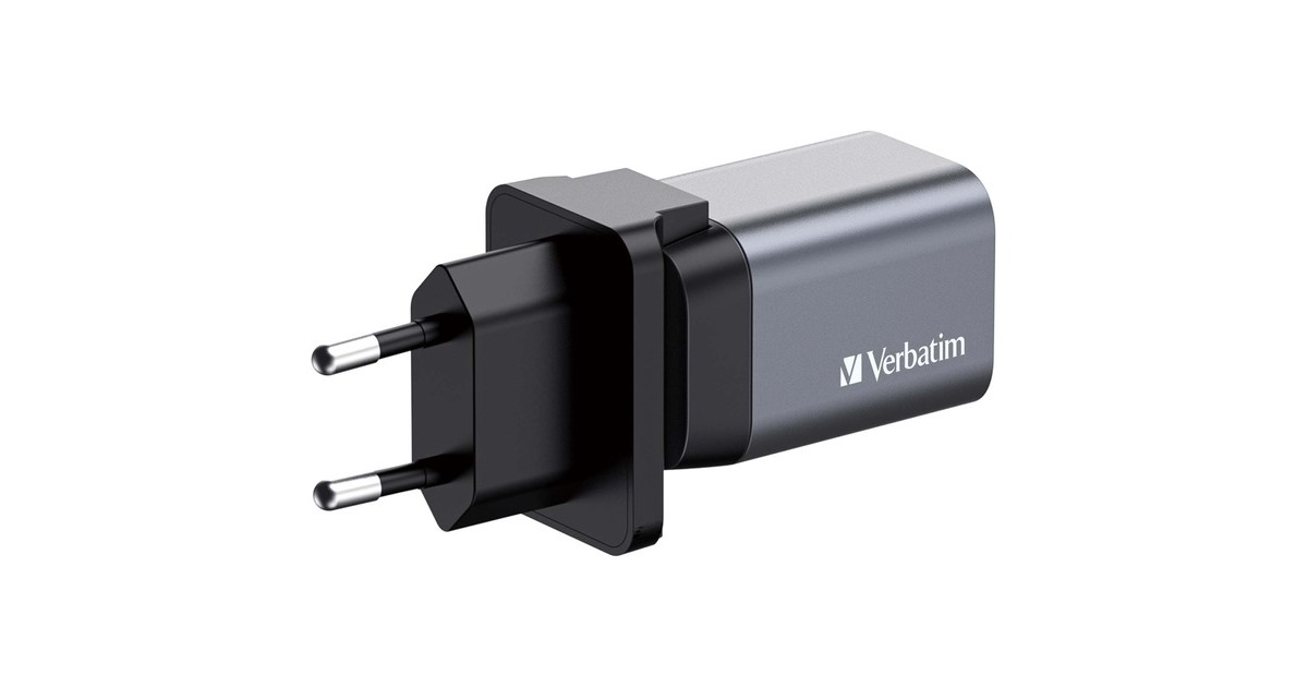 Verbatim GaN-Ladegerät 35W, 1x USB-A , 1x USB-C(grau, PD 3.0, QC 3.0)