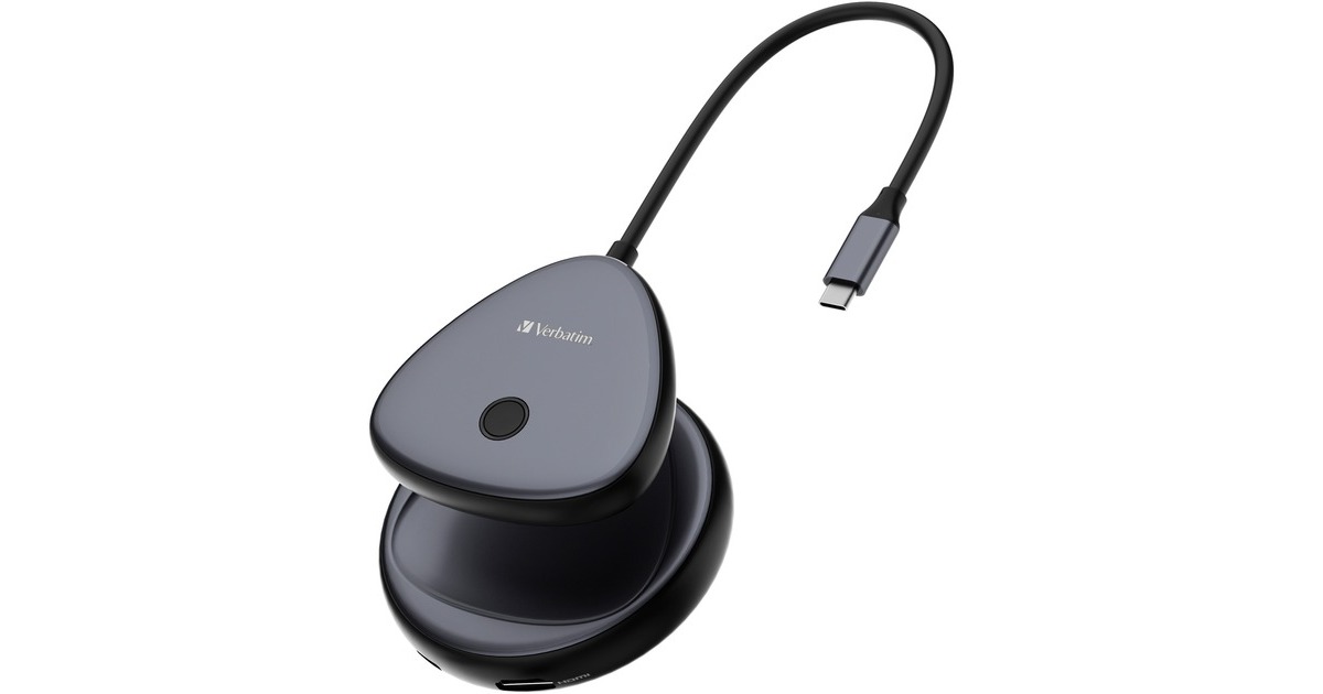 Verbatim Share My Screen USB-Wireless Adapter 4K mit Hub WDA-01(schwarz)