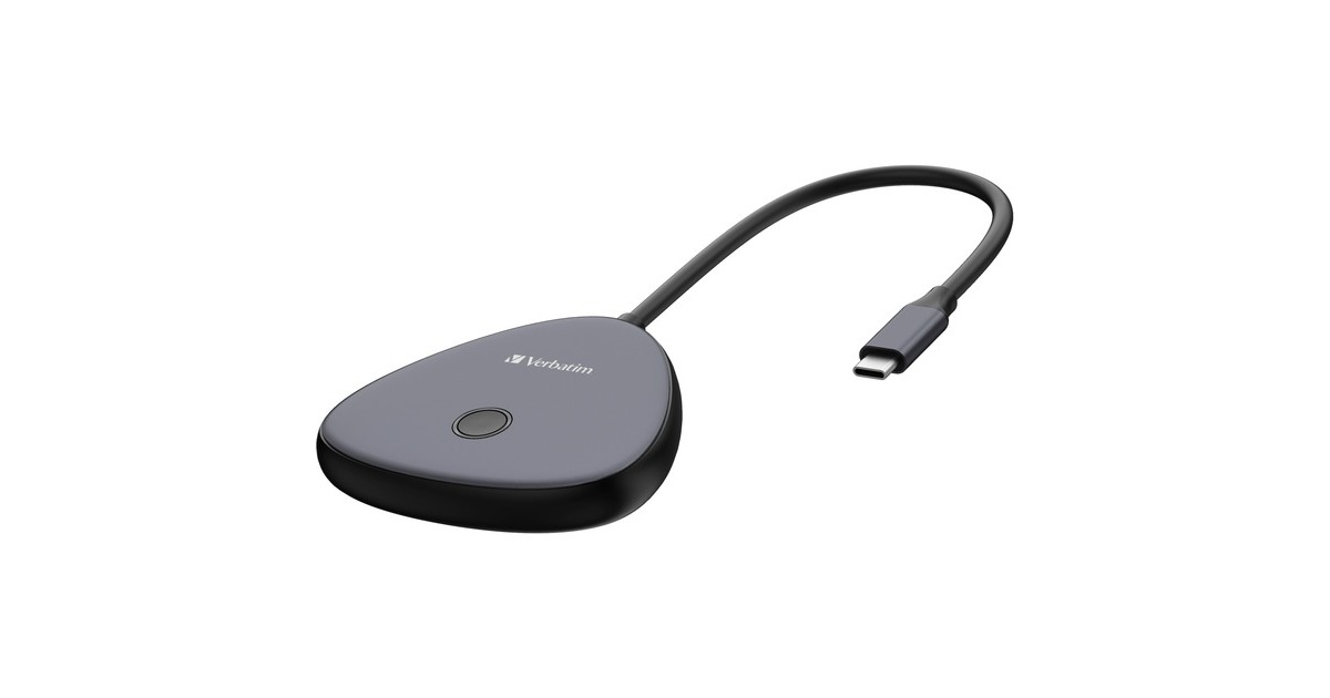 Verbatim Share My Screen USB-Wireless Adapter 4K mit Hub WDA-01(schwarz)