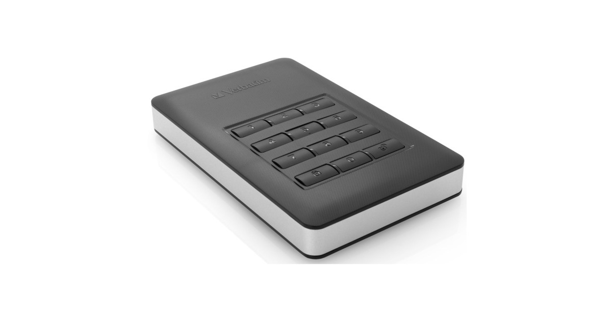 Verbatim Store 'n' Go Secure 1 TB, Externe Festplatte(schwarz/silber, USB-C 3.2 (5 Gbit/s))