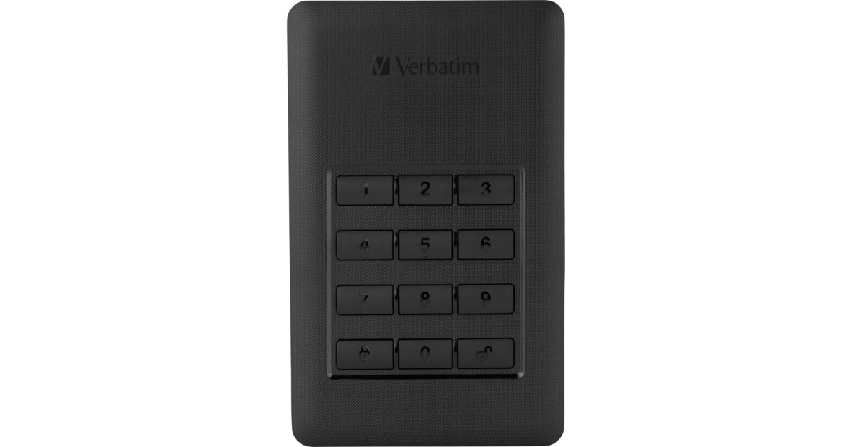 Verbatim Store 'n' Go Secure Portable, Externe Festplatte(schwarz/silber, USB-C 3.2 (5 Gbit/s))