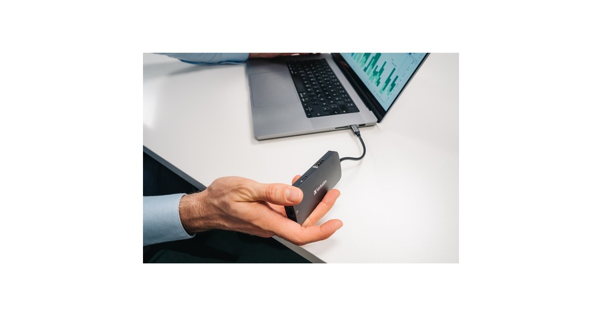 Verbatim USB-C Pro Multiport-Hub CMH-05, 5 Port, Dockingstation(grau, HDMI, RJ-45, 2x USB-A, USB-C PD)