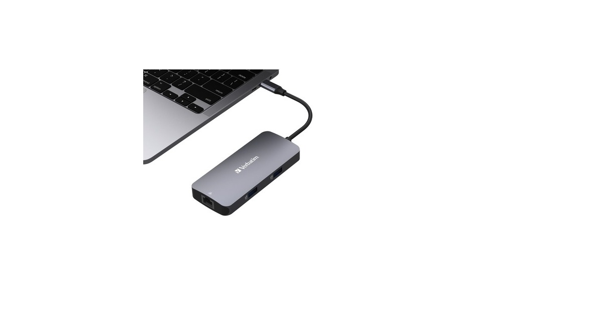 Verbatim USB-C Pro Multiport-Hub CMH-05, 5 Port, Dockingstation(grau, HDMI, RJ-45, 2x USB-A, USB-C PD)