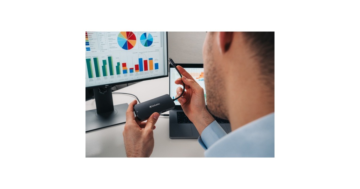 Verbatim USB-C Pro Multiport-Hub CMH-05, 5 Port, Dockingstation(grau, HDMI, RJ-45, 2x USB-A, USB-C PD)