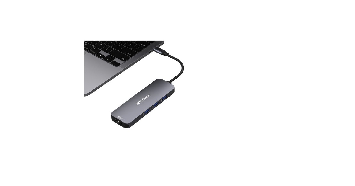 Verbatim USB-C Pro Multiport-Hub CMH-08, 8 Port, Dockingstation(grau, 2x HDMI, 3x USB-A, USB-C PD, SD, microSD)