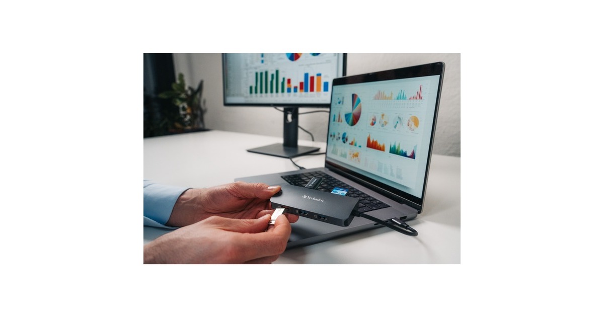 Verbatim USB-C Pro Multiport-Hub CMH-09, 9 Port , Dockingstation(grau, HDMI, RJ-45, 3x USB-A, 2x USB-C, PD, SD, microSD)