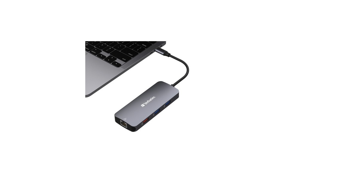 Verbatim USB-C Pro Multiport-Hub CMH-09, 9 Port , Dockingstation(grau, HDMI, RJ-45, 3x USB-A, 2x USB-C, PD, SD, microSD)