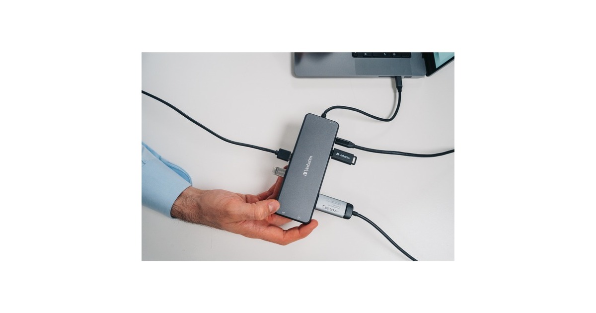 Verbatim USB-C Pro Multiport-Hub CMH-13, 13 Port, Dockingstation(grau, 2x HDMI, DP, RJ-45, 6x USB-A, Audio, 2x USB-C PD)