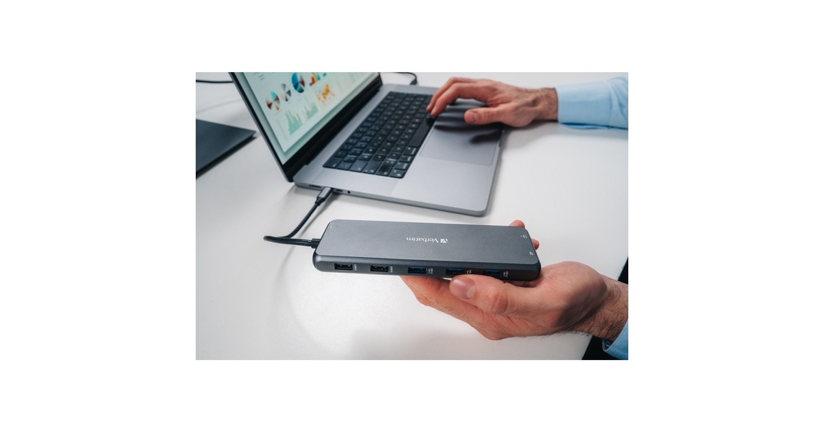 Verbatim USB-C Pro Multiport-Hub CMH-13, 13 Port, Dockingstation(grau, 2x HDMI, DP, RJ-45, 6x USB-A, Audio, 2x USB-C PD)