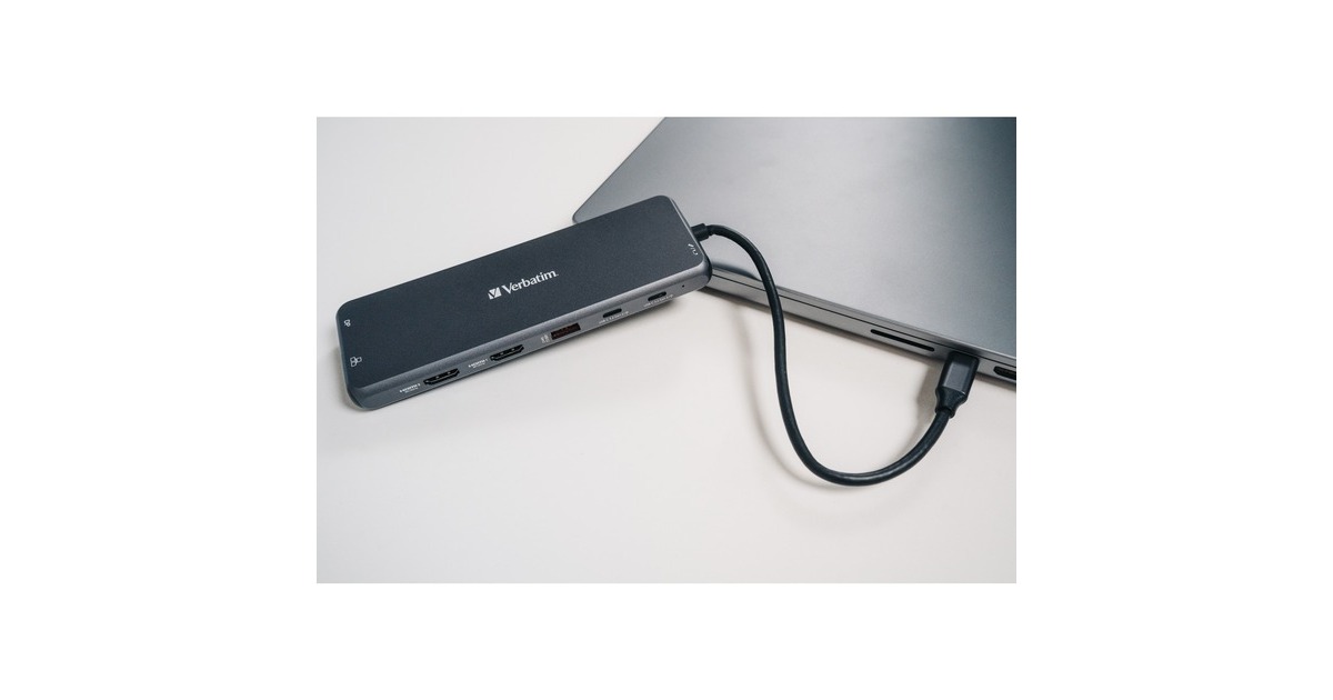 Verbatim USB-C Pro Multiport-Hub CMH-13, 13 Port, Dockingstation(grau, 2x HDMI, DP, RJ-45, 6x USB-A, Audio, 2x USB-C PD)