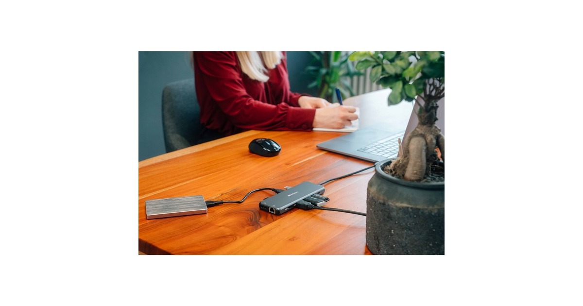 Verbatim USB-C Pro Multiport-Hub CMH-13, 13 Port, Dockingstation(grau, 2x HDMI, DP, RJ-45, 6x USB-A, Audio, 2x USB-C PD)