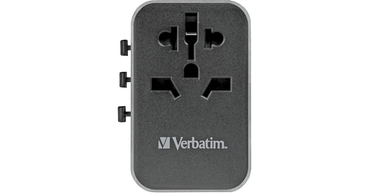Verbatim Universal-Reiseadapter UTA-04, Reisestecker(schwarz/silber, 3x USB-A, 2x USB-C) Verbatim Universal-Reiseadapter UTA-04, Reisestecker(schwarz/silber, 3x USB-A, 2x USB-C)