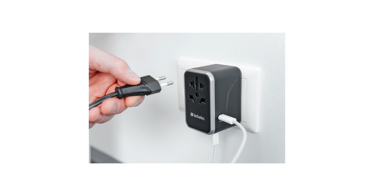 Verbatim Universal-Reiseadapter UTA-04, Reisestecker(schwarz/silber, 3x USB-A, 2x USB-C) Verbatim Universal-Reiseadapter UTA-04, Reisestecker(schwarz/silber, 3x USB-A, 2x USB-C)