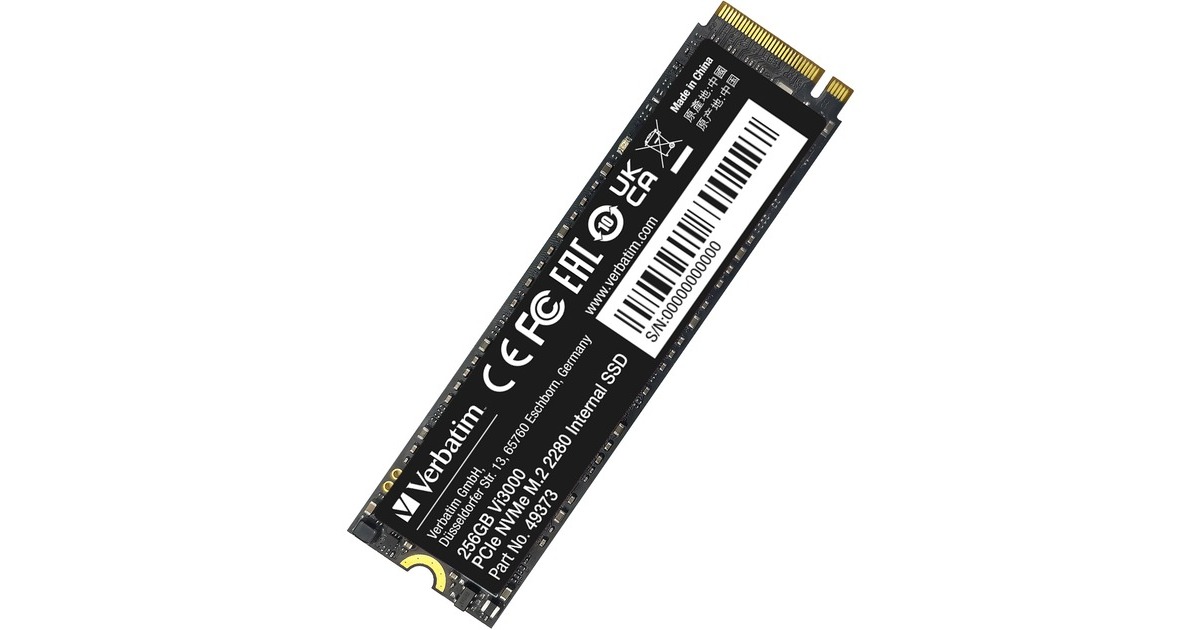 Verbatim Vi3000 256 GB, SSD(PCIe 3.0 x4, NVMe, M.2 2280)