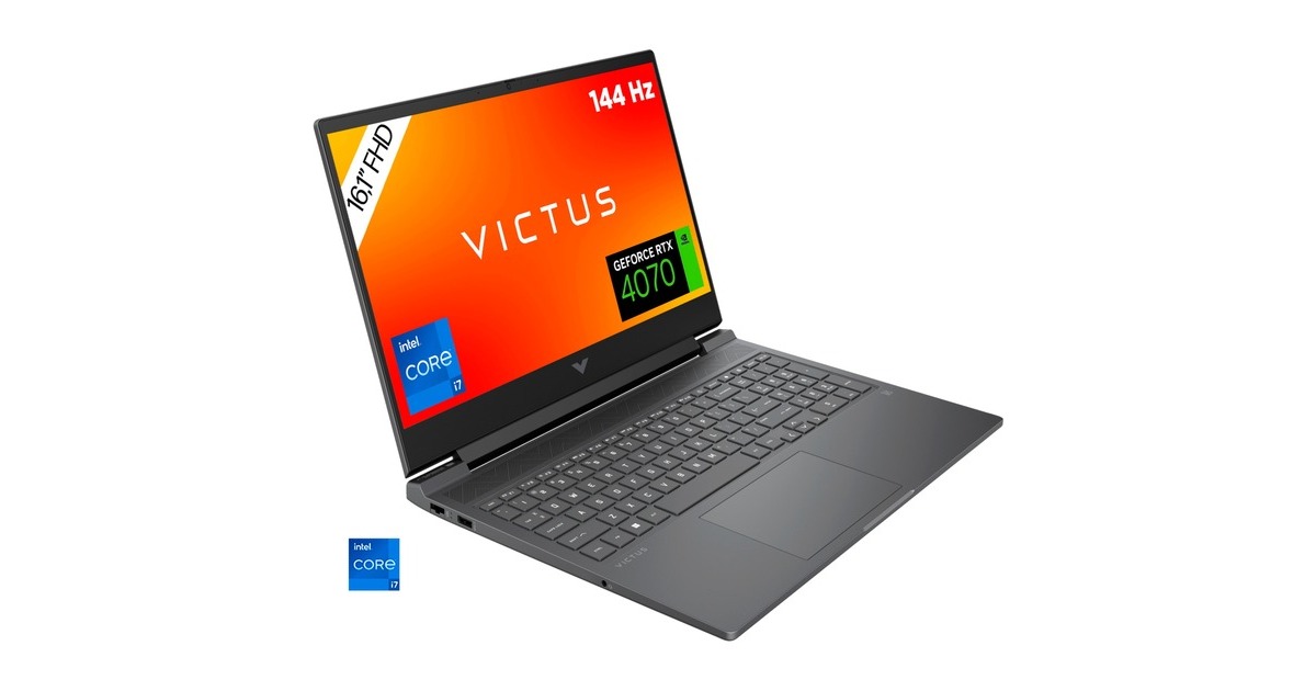 Victus by HP 16-r0177ng, Gaming-Notebook(grau, ohne Betriebssystem, 40.9 cm (16.1 Zoll) & 144 Hz Display, 512 GB SSD)