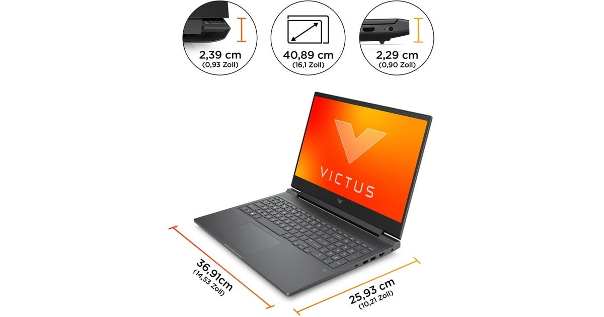 Victus by HP 16-s0155ng, Gaming-Notebook(grau, ohne Betriebssystem, 40.9 cm (16.1 Zoll) & 144 Hz Display, 512 GB SSD, Outlet) Victus by HP 16-s0155ng, Gaming-Notebook(grau, ohne Betriebssystem, 40.9 cm (16.1 Zoll) & 144 Hz Display, 512 GB SSD, Outlet)