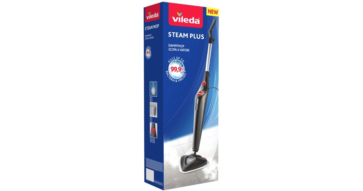 Vileda Dampfreiniger Steam Plus(schwarz/rot, 1.550 Watt, Outlet) Vileda Dampfreiniger Steam Plus(schwarz/rot, 1.550 Watt, Outlet)