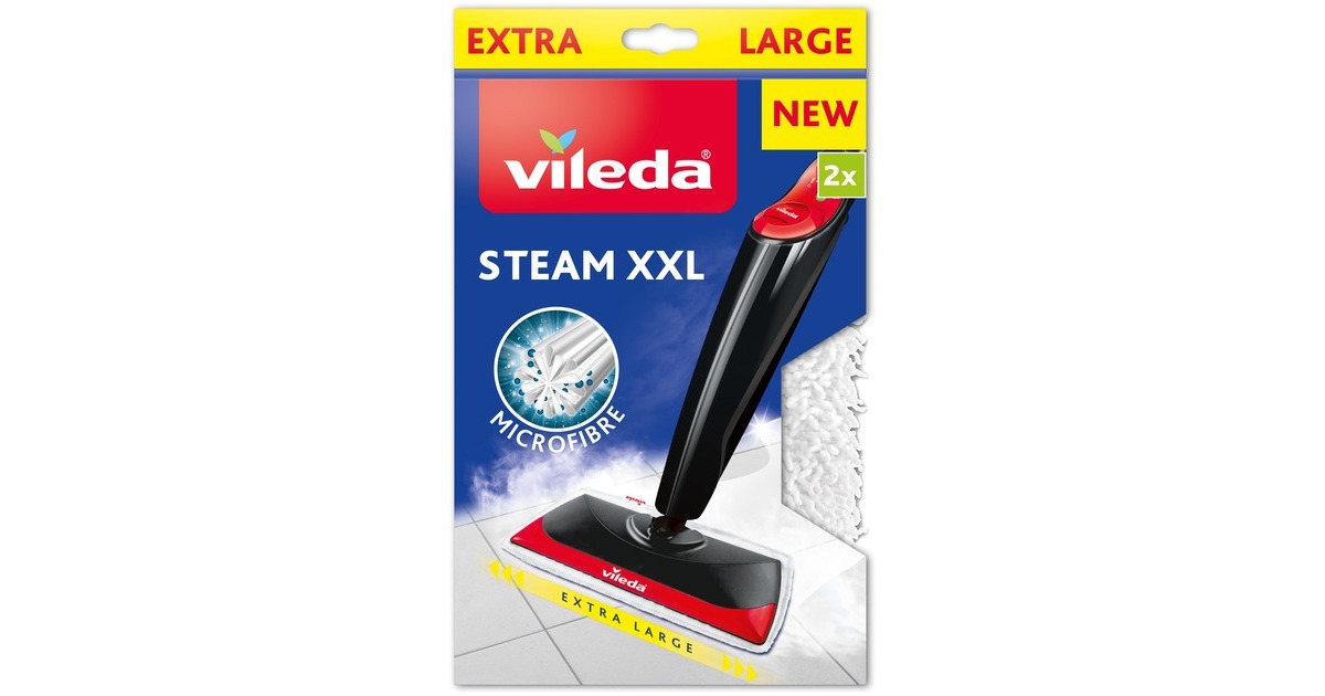 Vileda Ersatzbezug für Steam XXL, Wischbezug(weiß, 2 Stück)