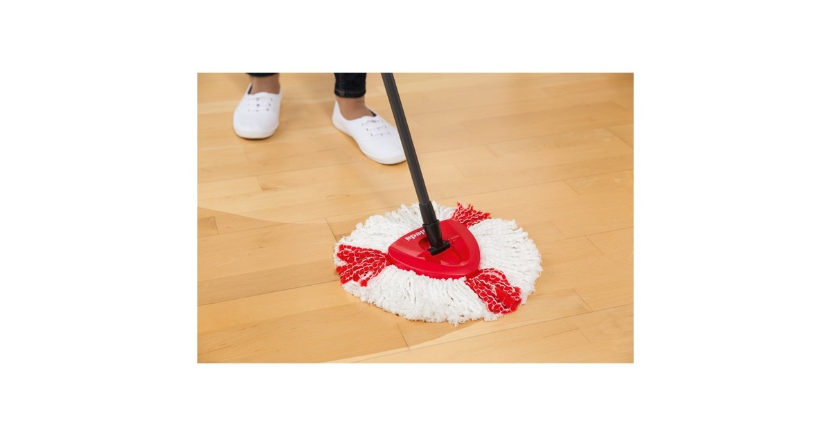 Vileda Turbo EasyWring & Clean Wischmop Komplettset, Bodenwischer(schwarz/rot, inkl. Classic Ersatzkopf)