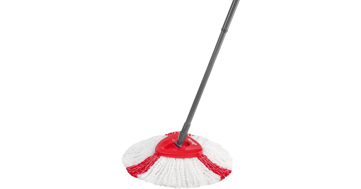 Vileda Turbo EasyWring & Clean Wischmop Komplettset, Bodenwischer(schwarz/rot, inkl. Classic Ersatzkopf)