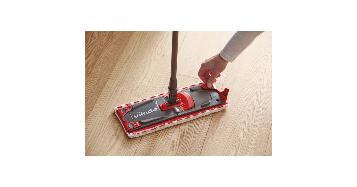 Vileda Wischer ULTRAMAX 2in1 Box, inkl. Bodenreiniger, Bodenwischer(schwarz/rot, inkl. 750ml Vileda Bodenreiniger)