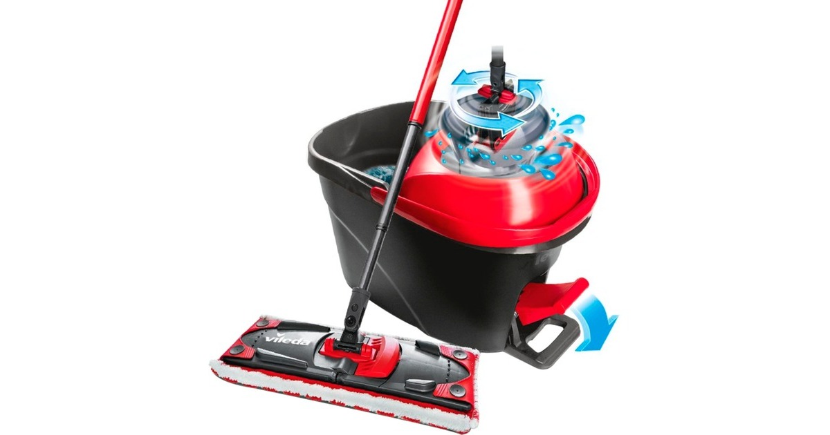 Vileda Wischer ULTRAMAX 2in1 TURBO Komplettset, Bodenwischer(schwarz/rot)