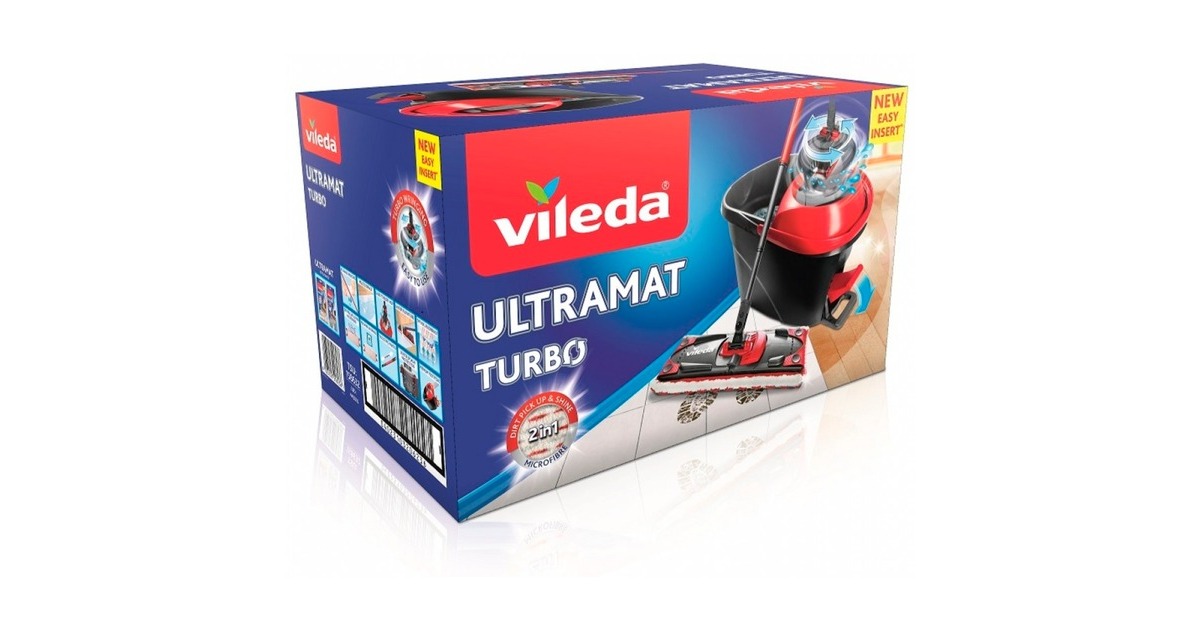 Vileda Wischer ULTRAMAX 2in1 TURBO Komplettset, Bodenwischer(schwarz/rot)