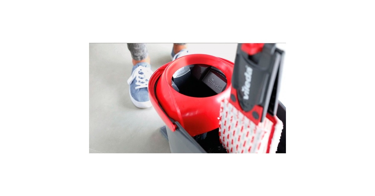 Vileda Wischer ULTRAMAX 2in1 TURBO Komplettset, Bodenwischer(schwarz/rot)