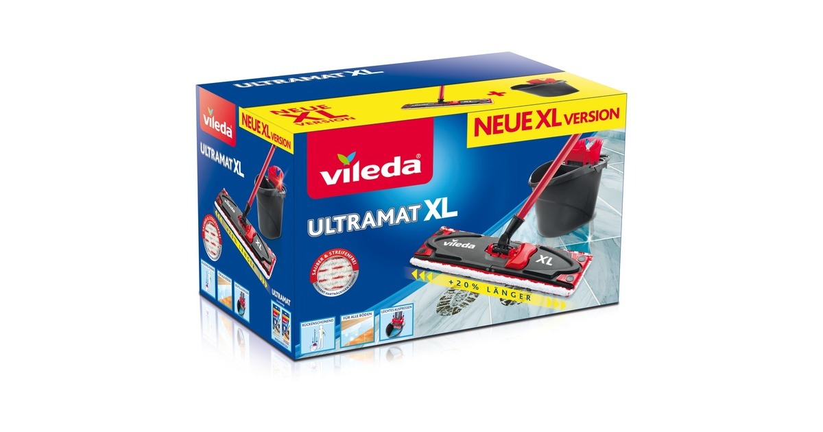 Vileda Wischer ULTRAMAX XL Universal Box, Bodenwischer(schwarz/rot)