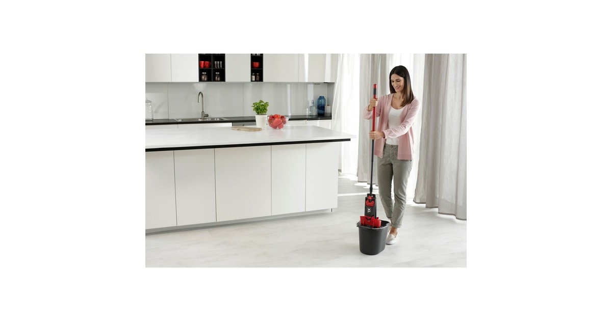 Vileda Wischer ULTRAMAX XL Universal Box, Bodenwischer(schwarz/rot)