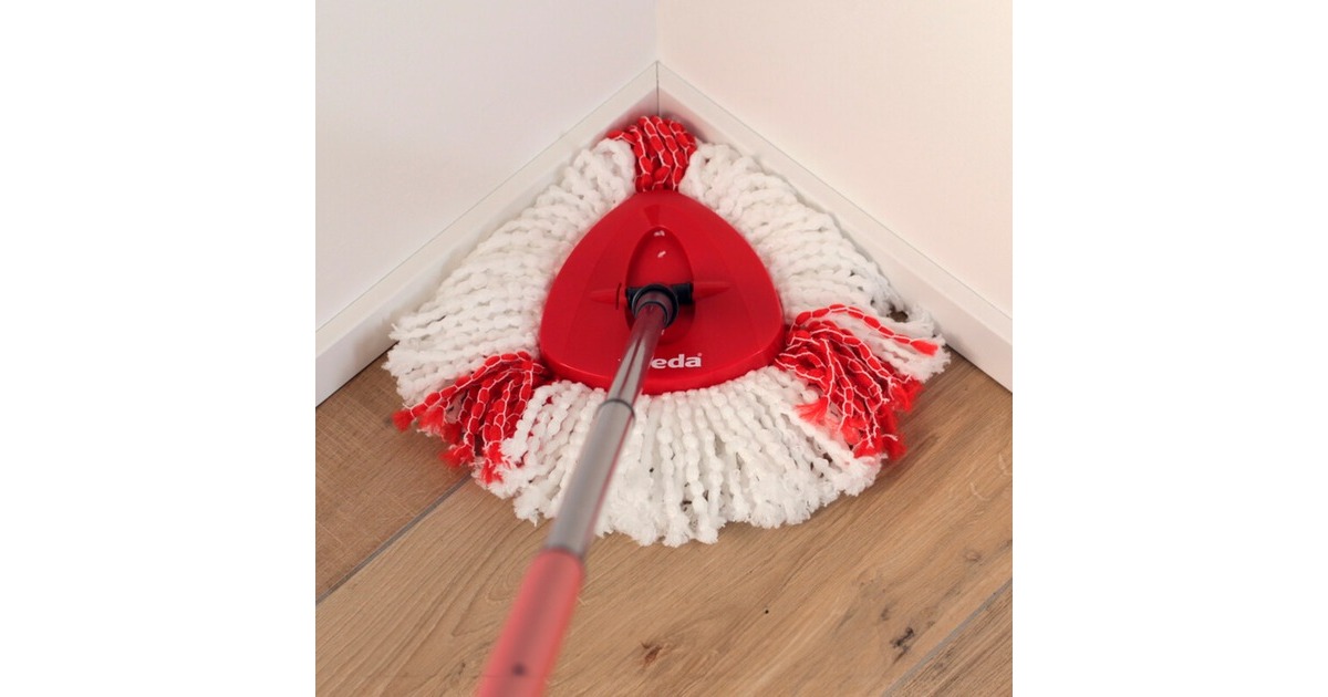 Vileda Wischmop Turbo 2in1 Microfibre Komplett Set, Bodenwischer(schwarz/rot, inkl. 750ml Vileda Bodenreiniger)