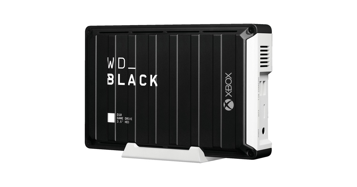 WD Black D10 Game Drive 12 TB, Externe Festplatte(schwarz/weiß, Micro-USB-B 3.2 Gen 1 (5 Gbit/s))