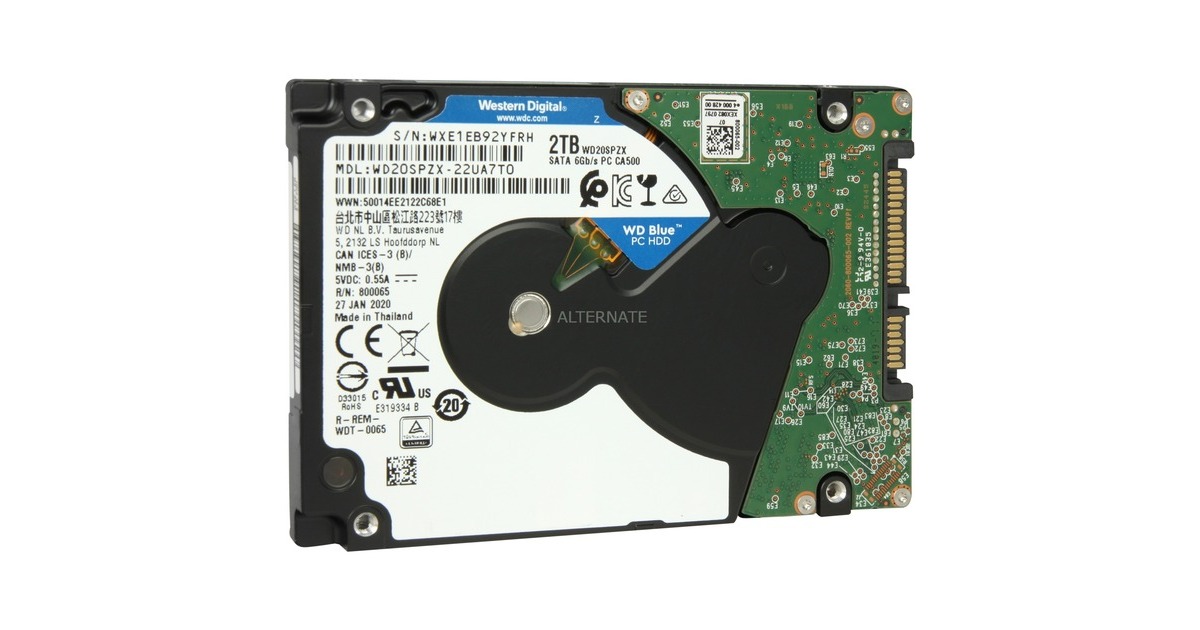 WD Blue 2 TB, Festplatte(SMR (Shingled Magnetic Recording), SATA 6 Gb/s, 2,5") WD Blue 2 TB, Festplatte(SMR (Shingled Magnetic Recording), SATA 6 Gb/s, 2,5")