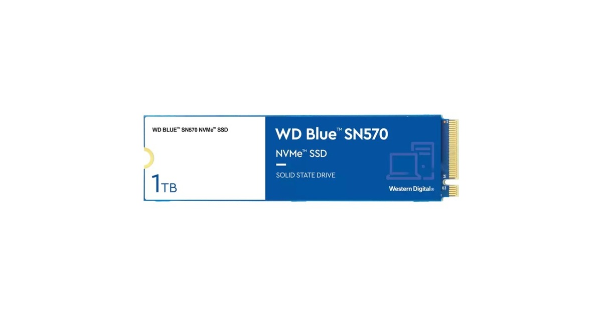 WD Blue SN570 1 TB, SSD(blau/weiß, PCIe 3.0 x4, NVMe, M.2 2280) WD Blue SN570 1 TB, SSD(blau/weiß, PCIe 3.0 x4, NVMe, M.2 2280)