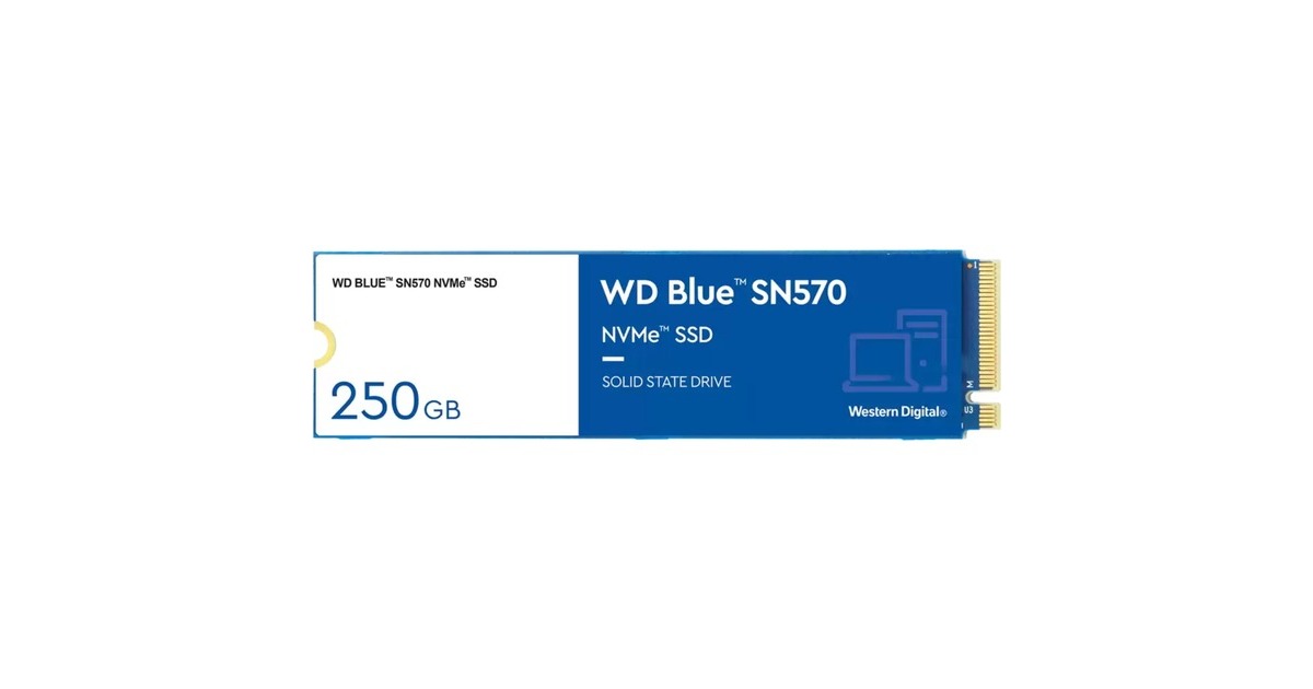 WD Blue SN570 250 GB, SSD(blau/weiß, PCIe 3.0 x4, NVMe, M.2 2280)