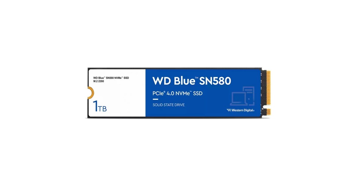 WD Blue SN580 1 TB, SSD(blau/weiß, PCIe 4.0 x4, NVMe, M.2 2280)