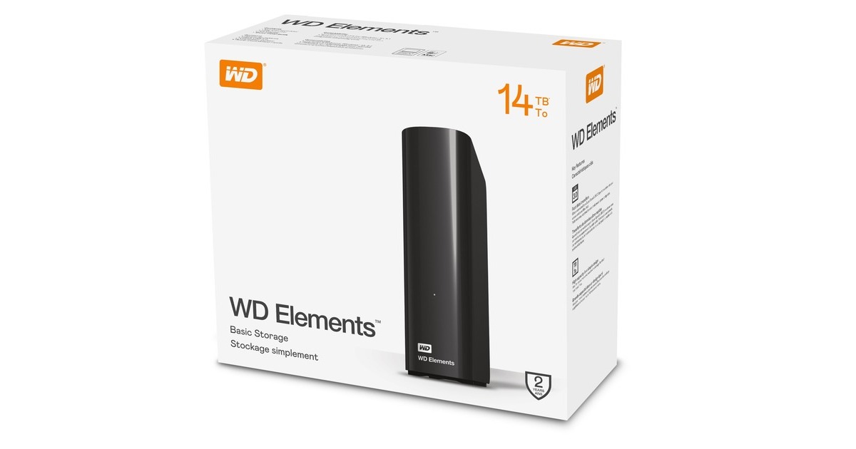 WD Elements Desktop 14 TB, Externe Festplatte(schwarz, Micro-USB-B 3.2 Gen 1 (5 Gbit/s))
