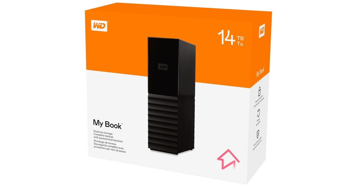WD My Book 14 TB, Externe Festplatte(schwarz, Micro-USB-B 3.2 Gen 1 (5 Gbit/s))
