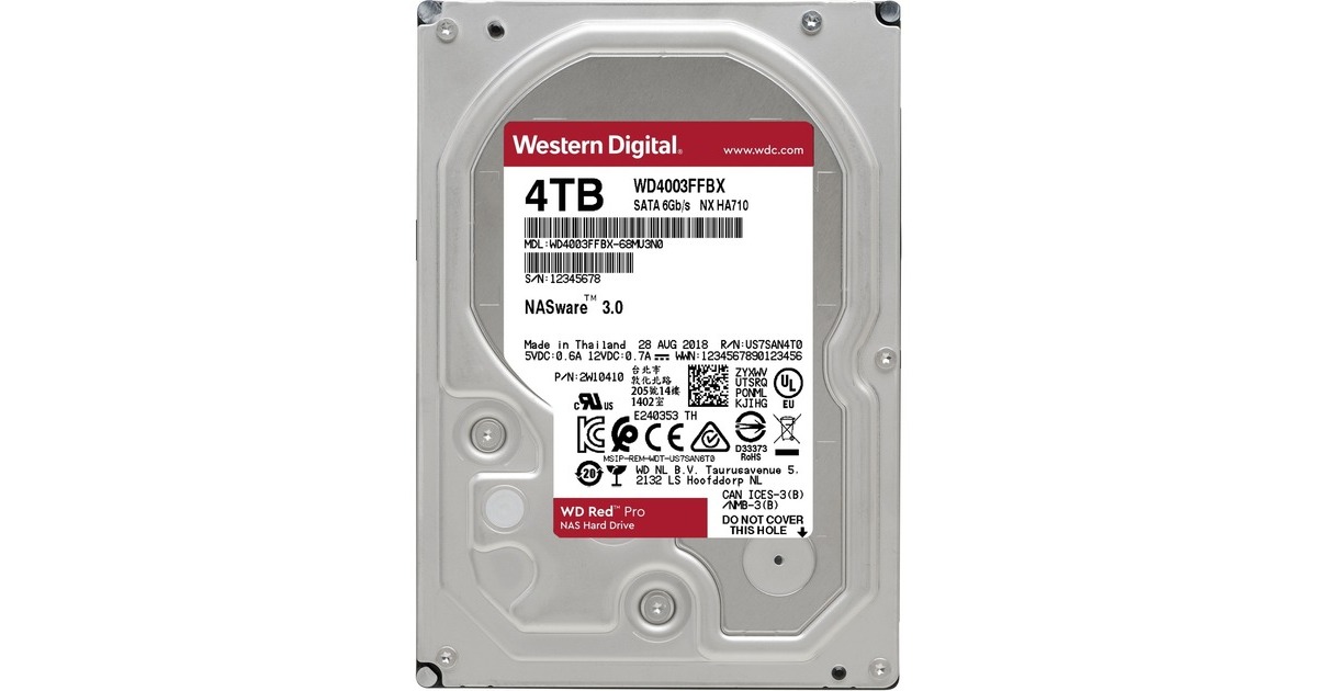 WD Red Pro NAS-Festplatte 4 TB(SATA 6 Gb/s, 3,5