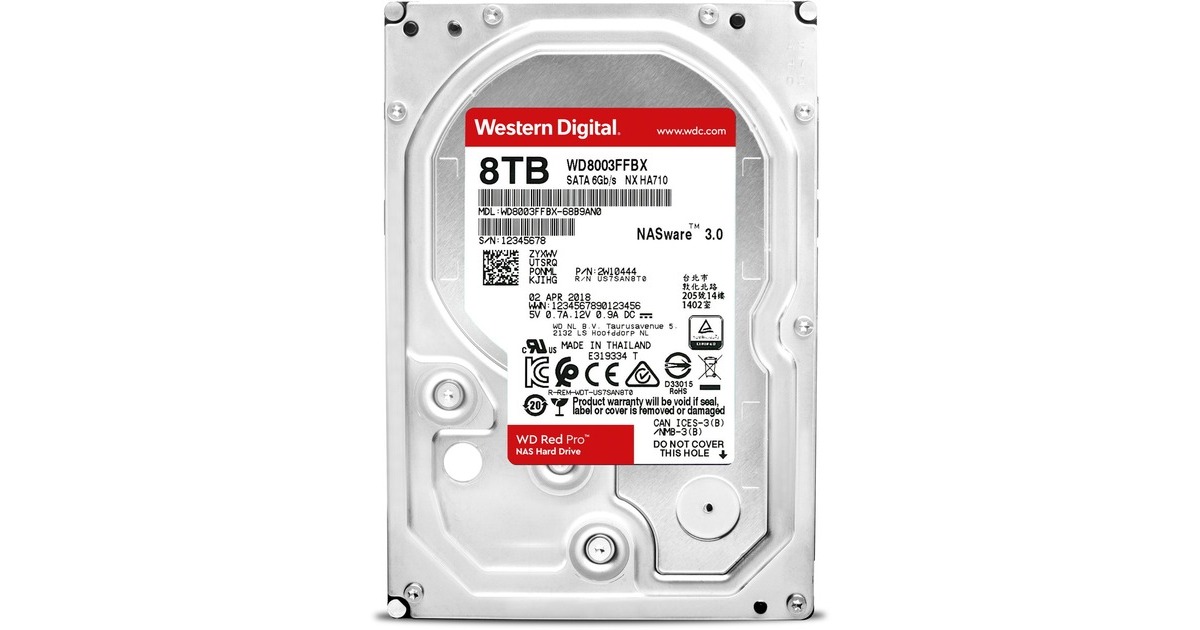 WD Red Pro NAS-Festplatte 8 TB(SATA 6 Gb/s, 3,5